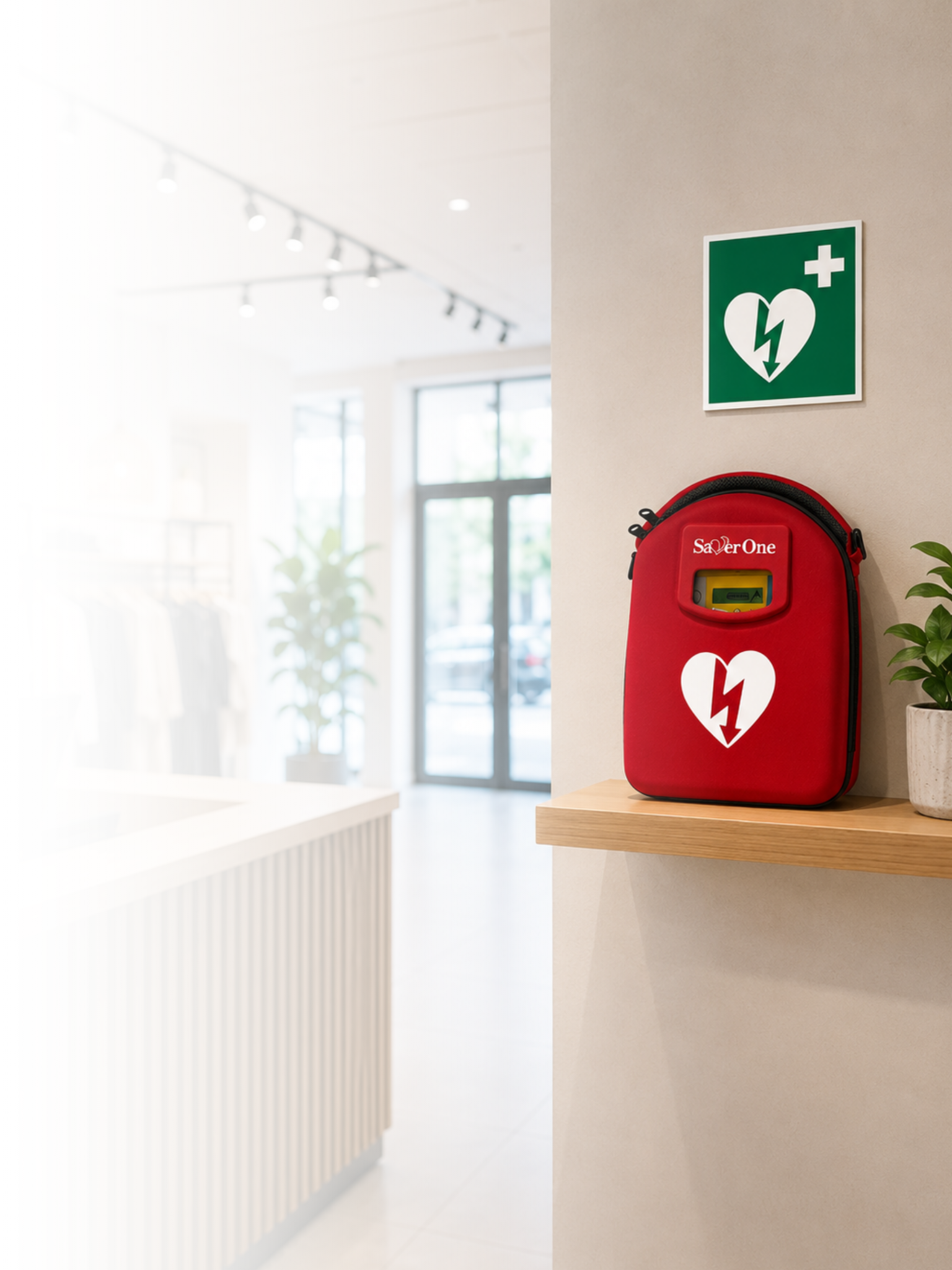 Défibrillateur installé dans un établissement