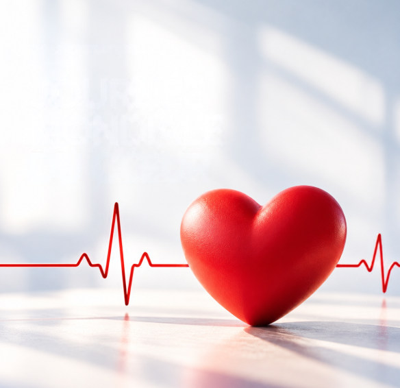 Cœur rouge accompagné d’un tracé d’électrocardiogramme, pour la Journée mondiale du cœur